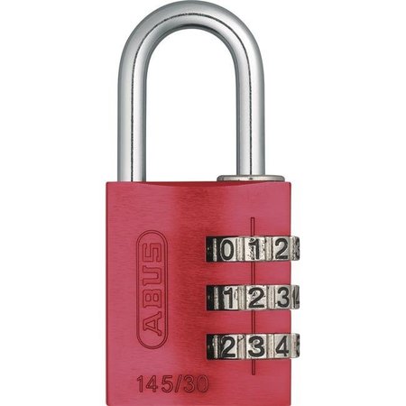 Abus ABUS 145 by 20 C Aluminum Red 3-Dial Resettable Combination Padlock 14524